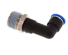 10mm x R1/2'' 90deg Elbow Push-in Fitting with Male Threads Brass/PA 66 NBR Long Body Rotatable [2 Pieces]