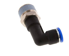 10mm x R1/2'' 90deg Elbow Push-in Fitting with Male Threads Brass/PA 66 NBR Long Body Rotatable [2 Pieces]
