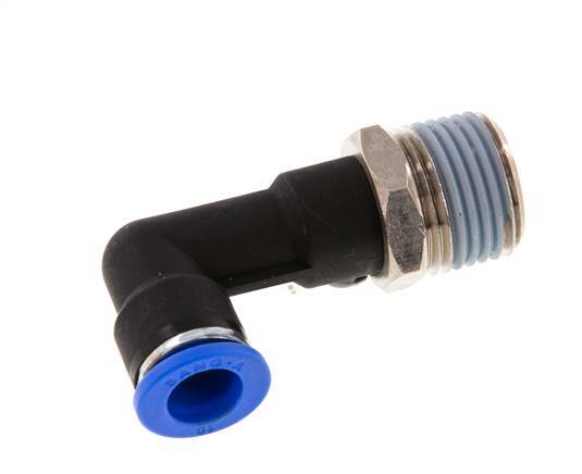 10mm x R1/2'' 90 graden L-verbinding Messing/PA 66 Insteekfitting Buitendraad Lange Behuizing Draaibaar NBR [2 Stuks]