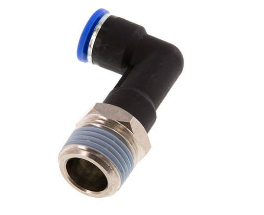 10mm x R1/2'' 90 graden L-verbinding Messing/PA 66 Insteekfitting Buitendraad Lange Behuizing Draaibaar NBR [2 Stuks]