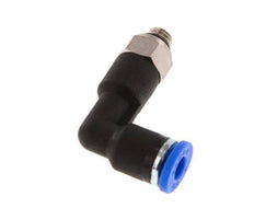 4mm x M 5 90 graden L-verbinding Messing/PA 66 Insteekfitting Buitendraad Lange Behuizing Draaibaar NBR [2 Stuks]