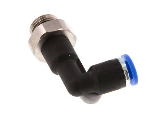 4mm x G1/8'' 90 graden L-verbinding Messing/PA 66 Insteekfitting buitendraad Lange Behuizing Draaibaar NBR [5 Stuks]