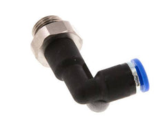 4mm x G1/8'' 90 graden L-verbinding Messing/PA 66 Insteekfitting buitendraad Lange Behuizing Draaibaar NBR [5 Stuks]