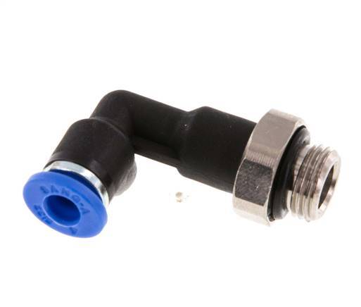 4mm x G1/8'' 90 graden L-verbinding Messing/PA 66 Insteekfitting buitendraad Lange Behuizing Draaibaar NBR [5 Stuks]