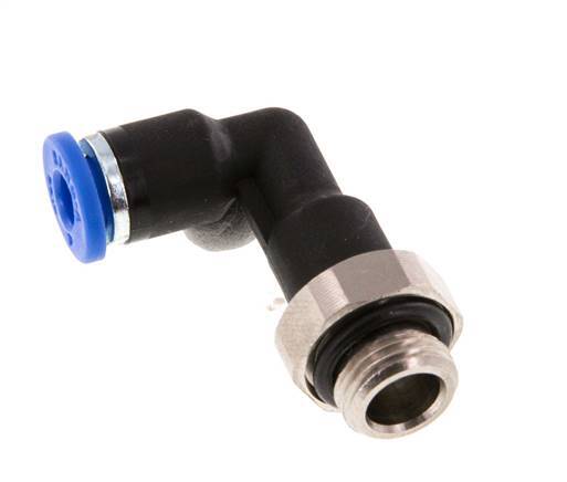 4mm x G1/8'' 90 graden L-verbinding Messing/PA 66 Insteekfitting buitendraad Lange Behuizing Draaibaar NBR [5 Stuks]