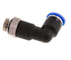 6mm x G1/8'' 90deg Elbow Push-in Fitting with Male Threads Brass/PA 66 NBR Long Body Rotatable [5 Pieces]