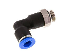 6mm x G1/8'' 90deg Elbow Push-in Fitting with Male Threads Brass/PA 66 NBR Long Body Rotatable [5 Pieces]