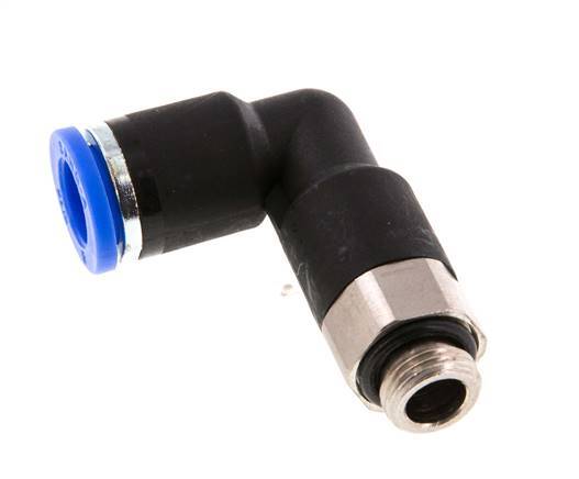 8mm x G1/8'' 90 graden L-verbinding Messing/PA 66 Insteekfitting Buitendraad Lange Behuizing Draaibaar NBR [2 Stuks]