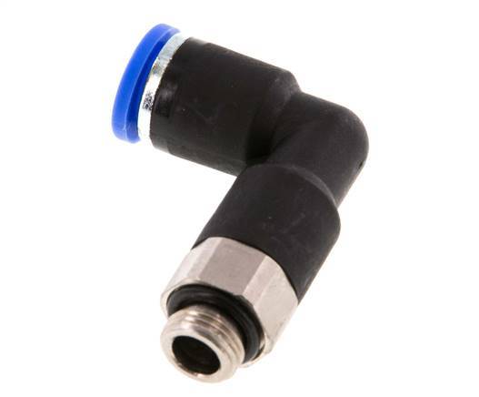 8mm x G1/8'' 90 graden L-verbinding Messing/PA 66 Insteekfitting Buitendraad Lange Behuizing Draaibaar NBR [2 Stuks]