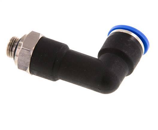 10mm x G1/8'' 90 graden L-verbinding Messing/PA 66 Insteekfitting Buitendraad Lange Behuizing Draaibaar NBR [2 Stuks]