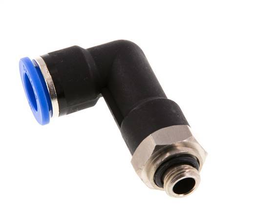 10mm x G1/8'' 90 graden L-verbinding Messing/PA 66 Insteekfitting Buitendraad Lange Behuizing Draaibaar NBR [2 Stuks]