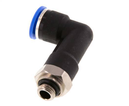 10mm x G1/8'' 90 graden L-verbinding Messing/PA 66 Insteekfitting Buitendraad Lange Behuizing Draaibaar NBR [2 Stuks]