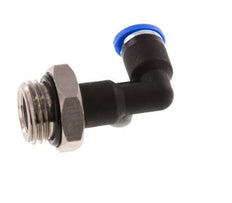 4mm x G1/4'' 90deg Elbow Push-in Fitting with Male Threads Brass/PA 66 NBR Long Body Rotatable [2 Pieces]