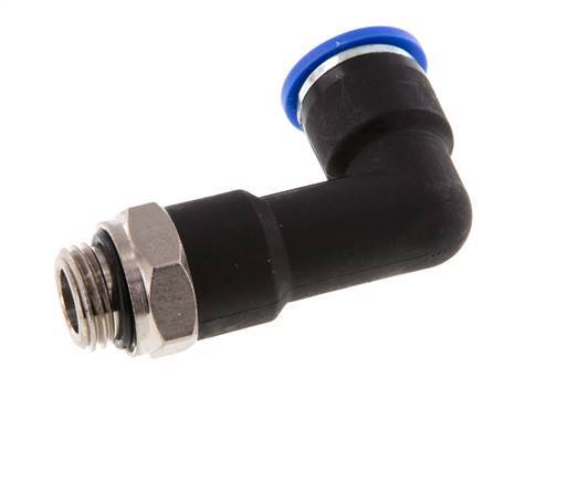10mm x G1/4'' 90 graden L-verbinding Messing/PA 66 Insteekfitting Buitendraad Lange Behuizing Draaibaar NBR [2 Stuks]