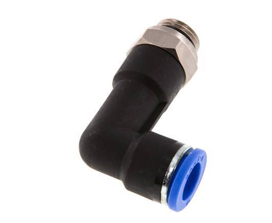 10mm x G1/4'' 90 graden L-verbinding Messing/PA 66 Insteekfitting Buitendraad Lange Behuizing Draaibaar NBR [2 Stuks]