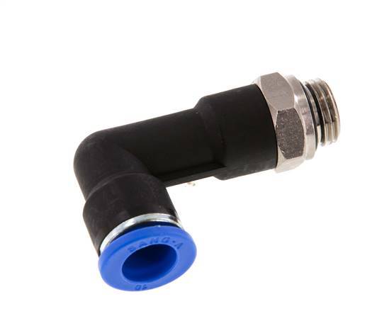 10mm x G1/4'' 90 graden L-verbinding Messing/PA 66 Insteekfitting Buitendraad Lange Behuizing Draaibaar NBR [2 Stuks]