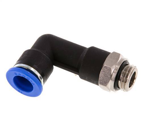 10mm x G1/4'' 90 graden L-verbinding Messing/PA 66 Insteekfitting Buitendraad Lange Behuizing Draaibaar NBR [2 Stuks]