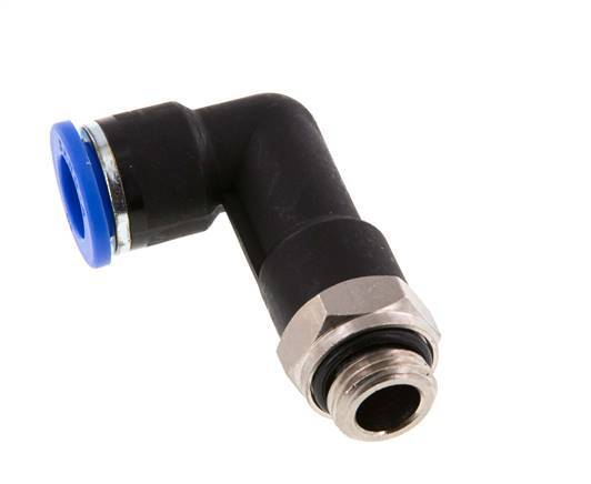 10mm x G1/4'' 90 graden L-verbinding Messing/PA 66 Insteekfitting Buitendraad Lange Behuizing Draaibaar NBR [2 Stuks]