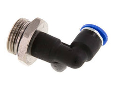 6mm x G3/8'' 90 graden L-verbinding Messing/PA 66 Insteekfitting Buitendraad Lange Behuizing Draaibaar NBR [2 Stuks]