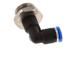 6mm x G3/8'' 90 graden L-verbinding Messing/PA 66 Insteekfitting Buitendraad Lange Behuizing Draaibaar NBR [2 Stuks]