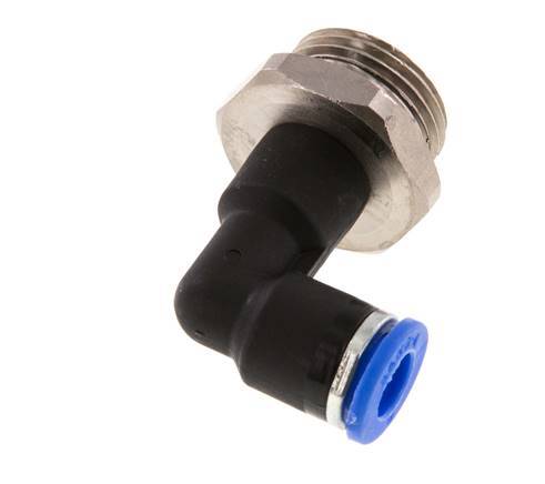 6mm x G3/8'' 90 graden L-verbinding Messing/PA 66 Insteekfitting Buitendraad Lange Behuizing Draaibaar NBR [2 Stuks]
