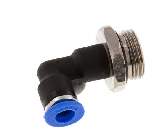 6mm x G3/8'' 90 graden L-verbinding Messing/PA 66 Insteekfitting Buitendraad Lange Behuizing Draaibaar NBR [2 Stuks]