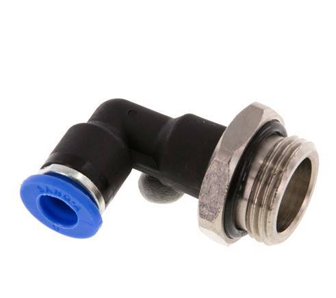 6mm x G3/8'' 90 graden L-verbinding Messing/PA 66 Insteekfitting Buitendraad Lange Behuizing Draaibaar NBR [2 Stuks]