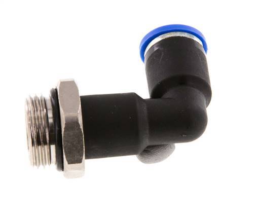 8mm x G3/8'' 90deg Elbow Push-in Fitting with Male Threads Brass/PA 66 NBR Long Body Rotatable [2 Pieces]