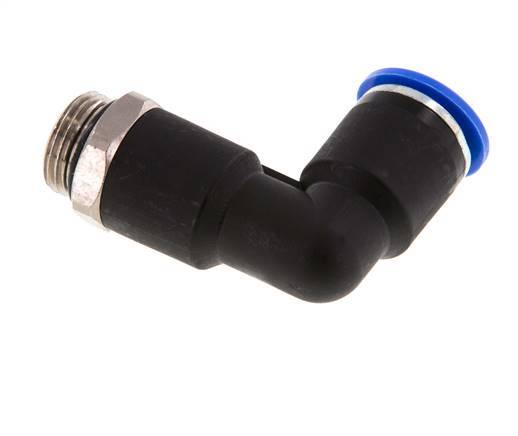 12mm x G3/8'' 90deg Elbow Push-in Fitting with Male Threads Brass/PA 66 NBR Long Body Rotatable [2 Pieces]