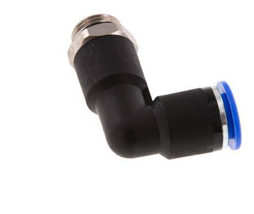 12mm x G3/8'' 90 graden L-verbinding Messing/PA 66 Insteekfitting Buitendraad Lange Behuizing Draaibaar NBR [2 Stuks]