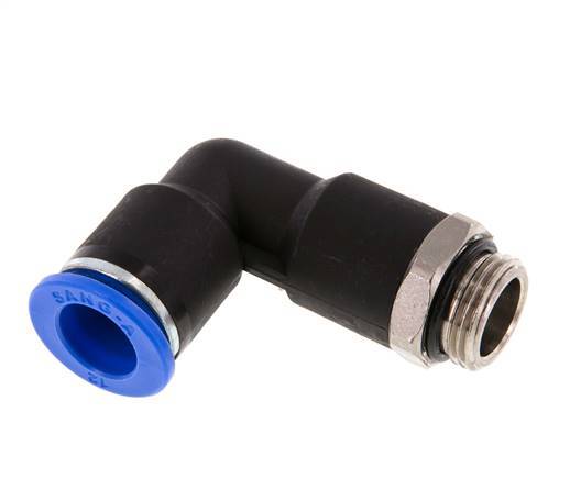 12mm x G3/8'' 90 graden L-verbinding Messing/PA 66 Insteekfitting Buitendraad Lange Behuizing Draaibaar NBR [2 Stuks]