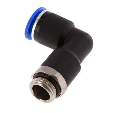 12mm x G3/8'' 90 graden L-verbinding Messing/PA 66 Insteekfitting Buitendraad Lange Behuizing Draaibaar NBR [2 Stuks]