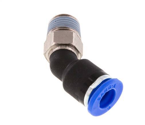 6mm x R1/8'' 45deg Elbow Push-in Fitting with Male Threads Brass/PA 66 NBR [2 Pieces]