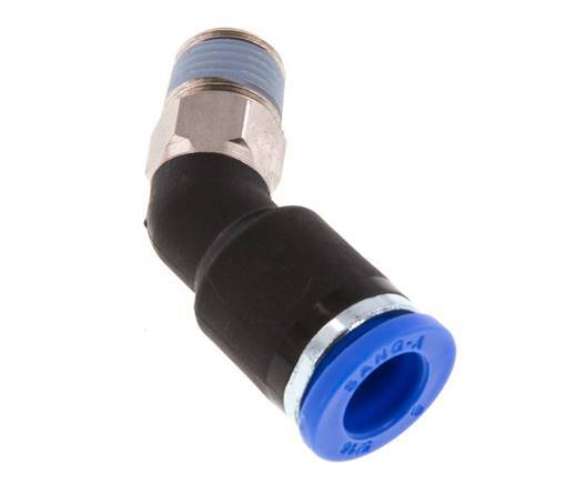8mm x R1/8'' 45 graden L-verbinding Messing/PA 66 Insteekfitting Buitendraad NBR [2 Stuks]