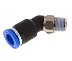 8mm x R1/8'' 45 graden L-verbinding Messing/PA 66 Insteekfitting Buitendraad NBR [2 Stuks]
