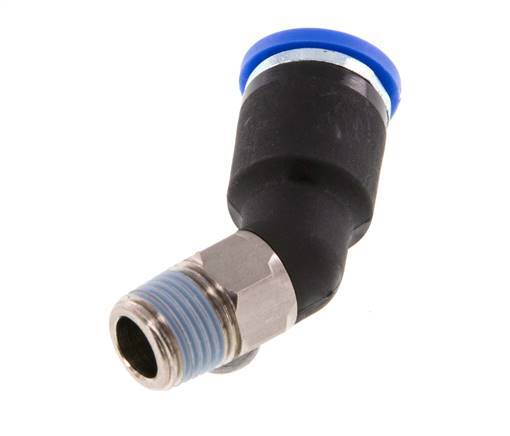 8mm x R1/8'' 45 graden L-verbinding Messing/PA 66 Insteekfitting Buitendraad NBR [2 Stuks]