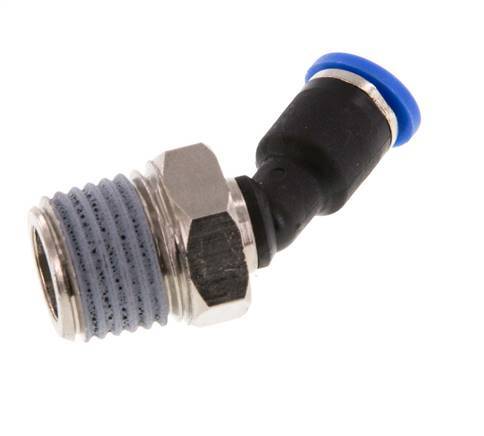 4mm x R1/4'' 45 graden L-verbinding Messing/PA 66 Insteekfitting Buitendraad NBR [2 Stuks]