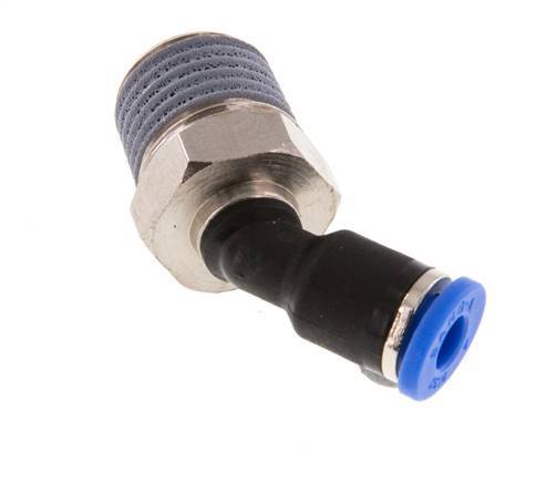 4mm x R1/4'' 45 graden L-verbinding Messing/PA 66 Insteekfitting Buitendraad NBR [2 Stuks]