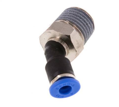 4mm x R1/4'' 45 graden L-verbinding Messing/PA 66 Insteekfitting Buitendraad NBR [2 Stuks]