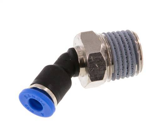 4mm x R1/4'' 45 graden L-verbinding Messing/PA 66 Insteekfitting Buitendraad NBR [2 Stuks]