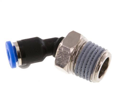 4mm x R1/4'' 45 graden L-verbinding Messing/PA 66 Insteekfitting Buitendraad NBR [2 Stuks]