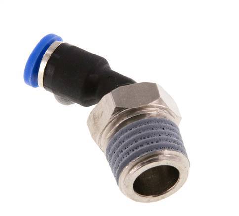 4mm x R1/4'' 45 graden L-verbinding Messing/PA 66 Insteekfitting Buitendraad NBR [2 Stuks]