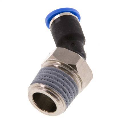 4mm x R1/4'' 45 graden L-verbinding Messing/PA 66 Insteekfitting Buitendraad NBR [2 Stuks]