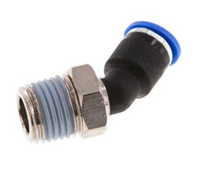 6mm x R1/4'' 45 graden L-verbinding Messing/PA 66 Insteekfitting Buitendraad NBR [2 Stuks]