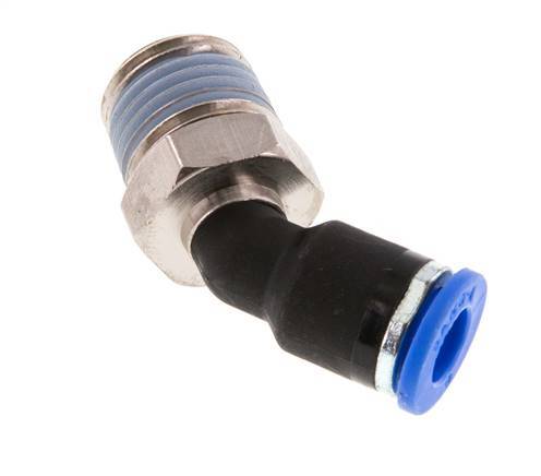 6mm x R1/4'' 45 graden L-verbinding Messing/PA 66 Insteekfitting Buitendraad NBR [2 Stuks]