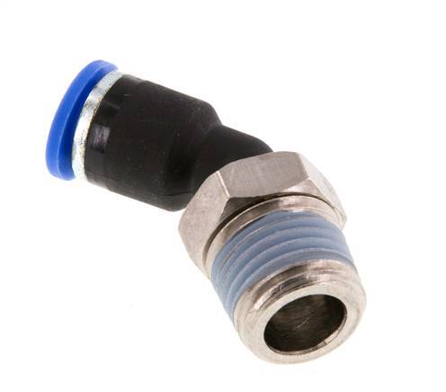 6mm x R1/4'' 45 graden L-verbinding Messing/PA 66 Insteekfitting Buitendraad NBR [2 Stuks]