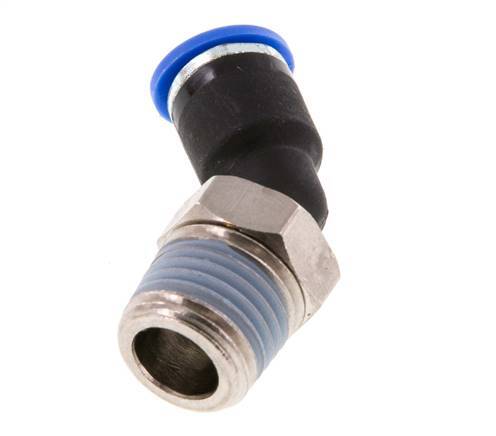 6mm x R1/4'' 45 graden L-verbinding Messing/PA 66 Insteekfitting Buitendraad NBR [2 Stuks]