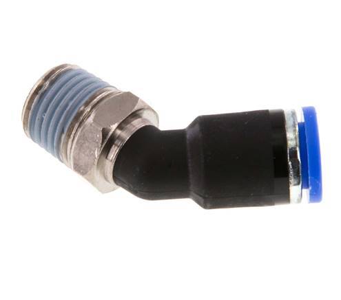 8mm x R1/4'' 45 graden L-verbinding Messing/PA 66 Insteekfitting Buitendraad NBR [2 Stuks]