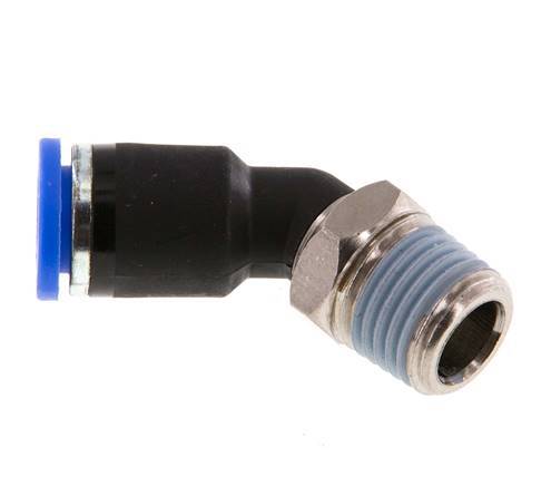 8mm x R1/4'' 45 graden L-verbinding Messing/PA 66 Insteekfitting Buitendraad NBR [2 Stuks]