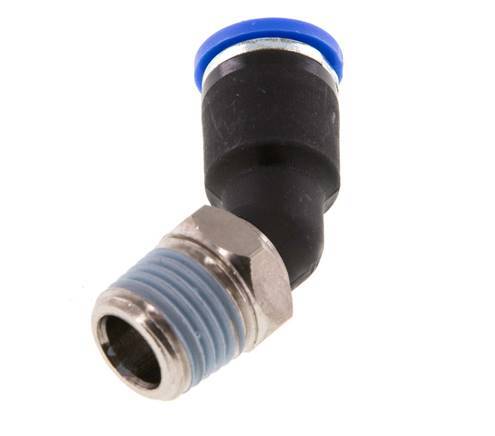 8mm x R1/4'' 45 graden L-verbinding Messing/PA 66 Insteekfitting Buitendraad NBR [2 Stuks]